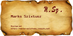 Marks Szixtusz névjegykártya